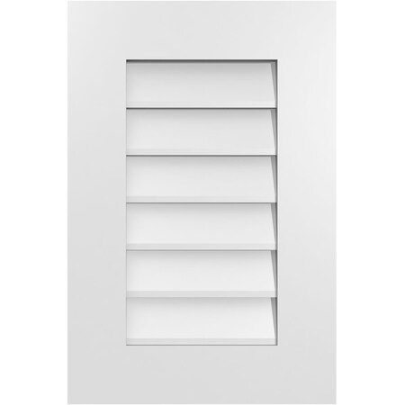 Ekena Millwork Vertical Surface Mount PVC Gable Vent: Non-Functional, w/ 3-1/2"W x 1"P Standard Frame, 16"W x 24"H GVPVE16X2401SN